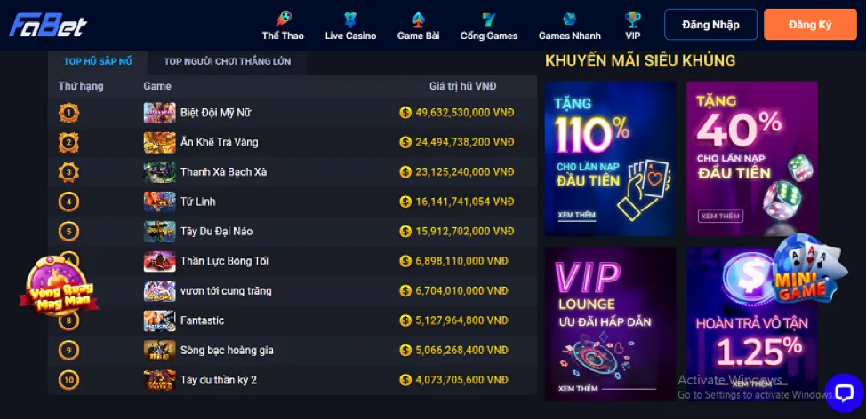 Ưu đãi đặc biệt cho VIP zh88